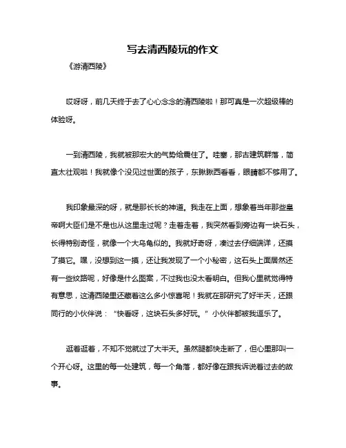 写去清西陵玩的作文