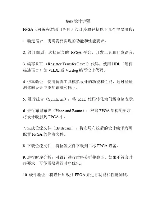fpga 设计步骤