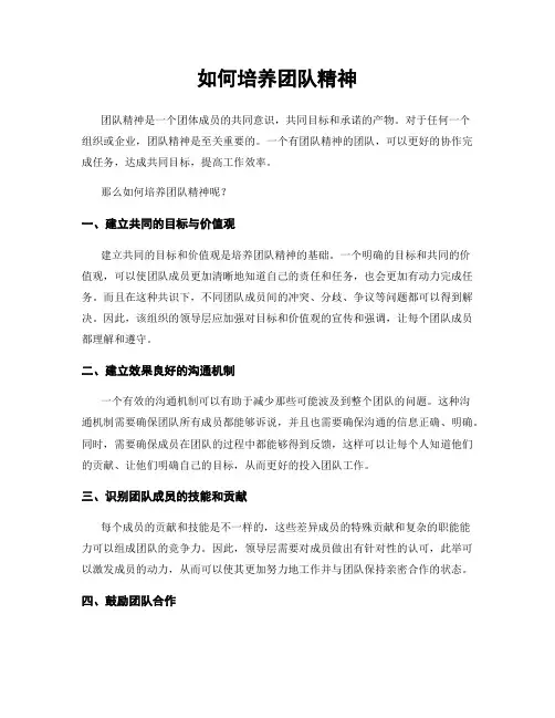 如何培养团队精神