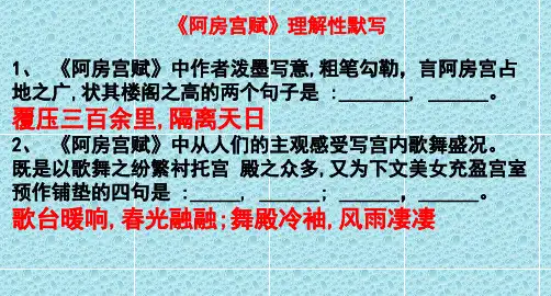 《阿房宫赋》理解性默写
