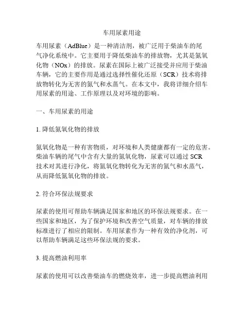 车用尿素用途