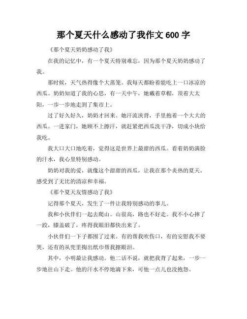 那个夏天什么感动了我作文600字