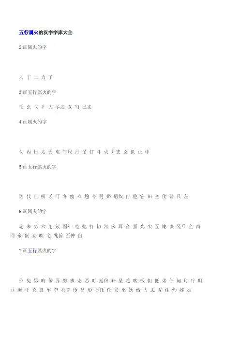 五行属火的字大全