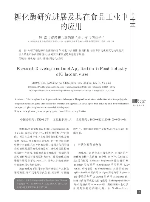 糖化酶研究进展及其在食品工业中的应用
