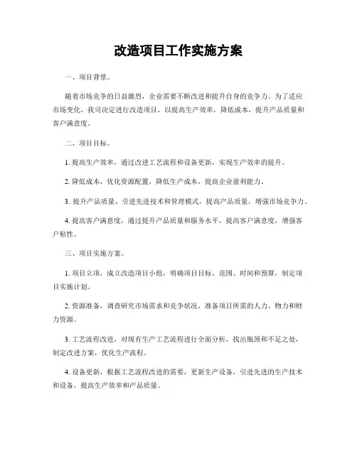 改造项目工作实施方案