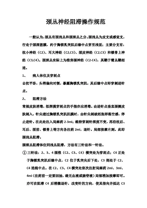 颈丛神经阻滞操作规范