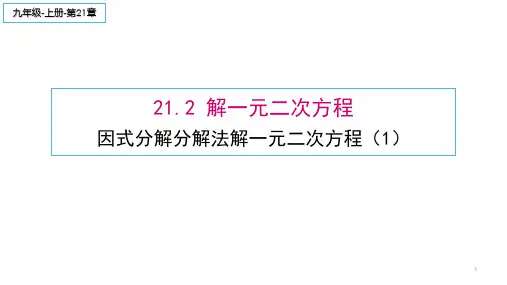 21.2.3 因式分解分解法 课件 2022-2023学年人教版数学九年级上册