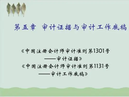 审计证据和审计工作底稿大全PPT课件( 74页)