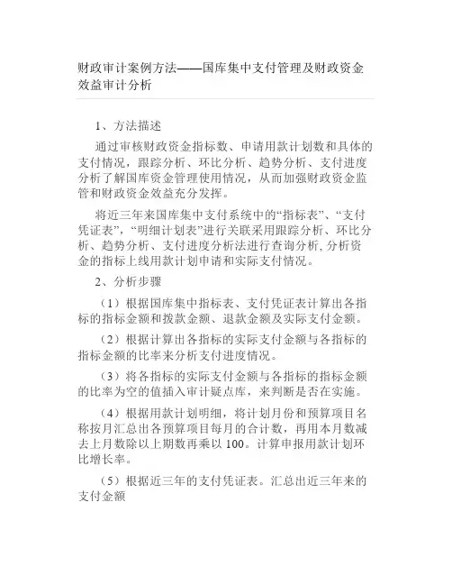 财政审计案例方法——国库集中支付管理及财政资金效益审计分析