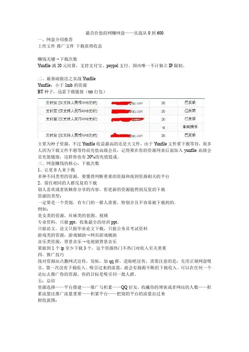 最具价值的网赚网盘 实战从 到 