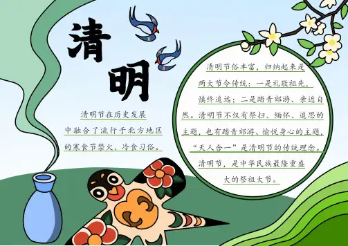 清明节手抄报电子小报简单又漂亮(共5套)