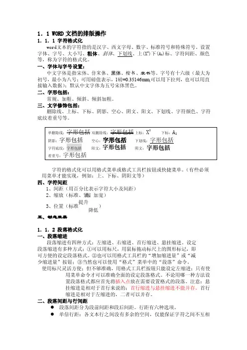 [汇编]WORD文档的排版操作
