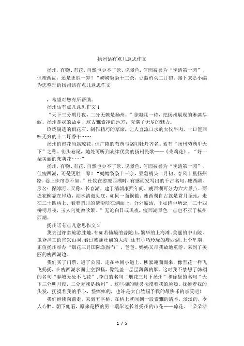扬州话有点儿意思作文