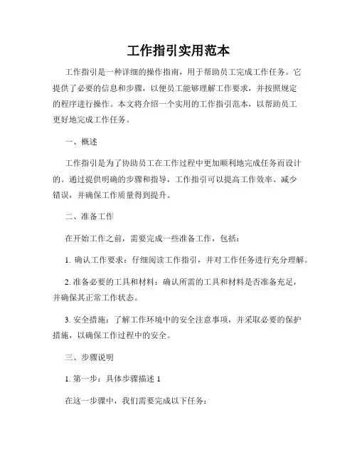 工作指引实用范本
