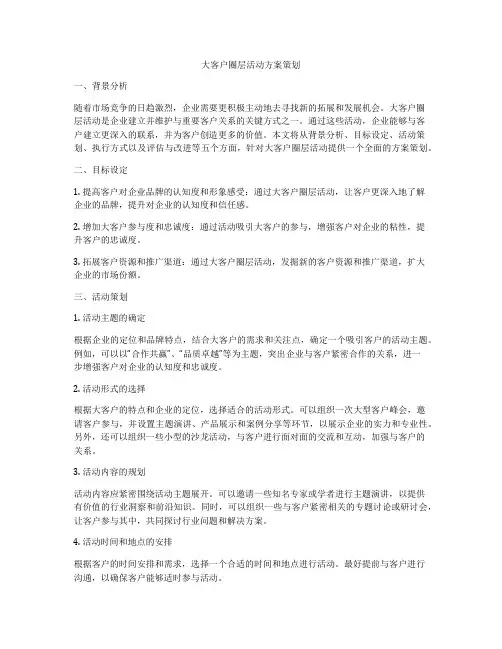 大客户圈层活动方案策划