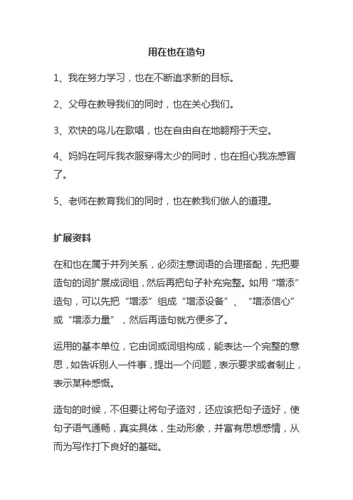 用在也在造句
