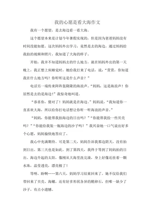 我的心愿是看大海作文