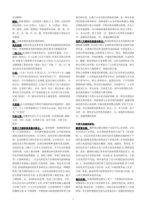 中外园林史复习资料