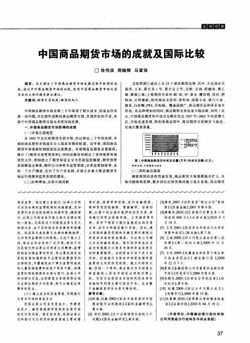 中国商品期货市场的成就及国际比较