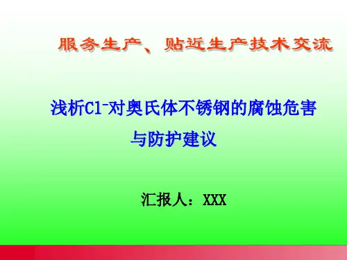 浅析Cl-对奥氏体不锈钢的腐蚀危害
