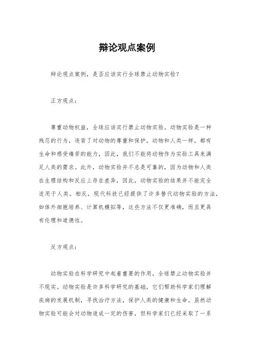 辩论观点案例