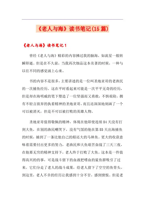 《老人与海》读书笔记(15篇)