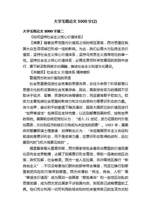 大学毛概论文3000字（2）