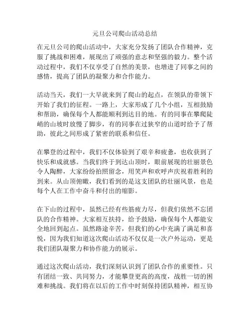 元旦公司爬山活动总结