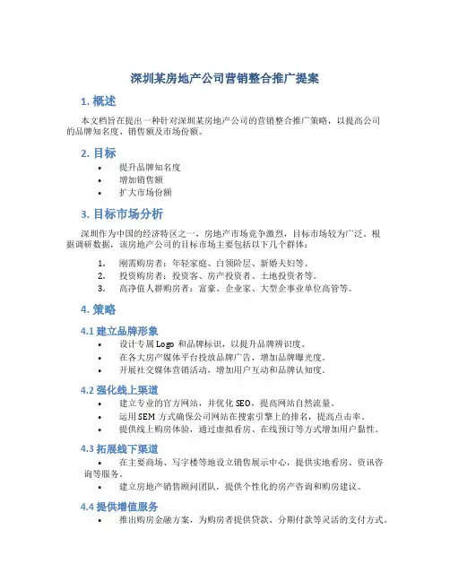 深圳某房地产公司营销整合推广提案