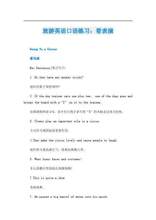 旅游英语口语练习：看表演