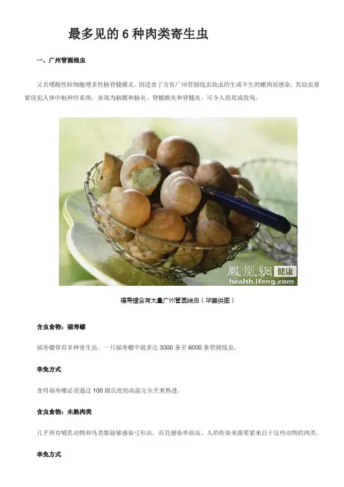 最多见的6种肉类寄生虫