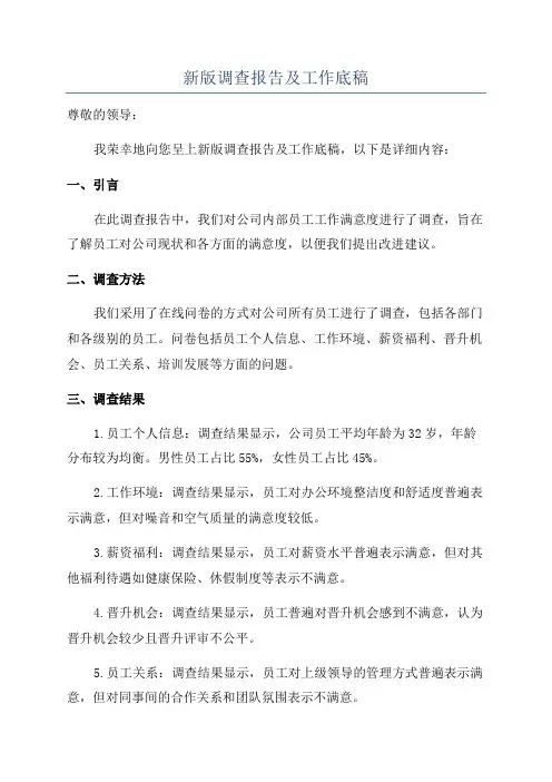 新版调查报告及工作底稿
