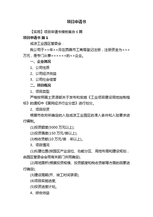 项目申请书