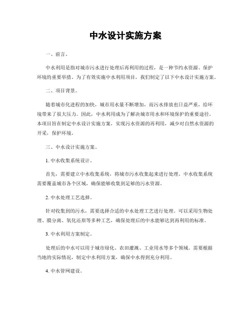 中水设计实施方案