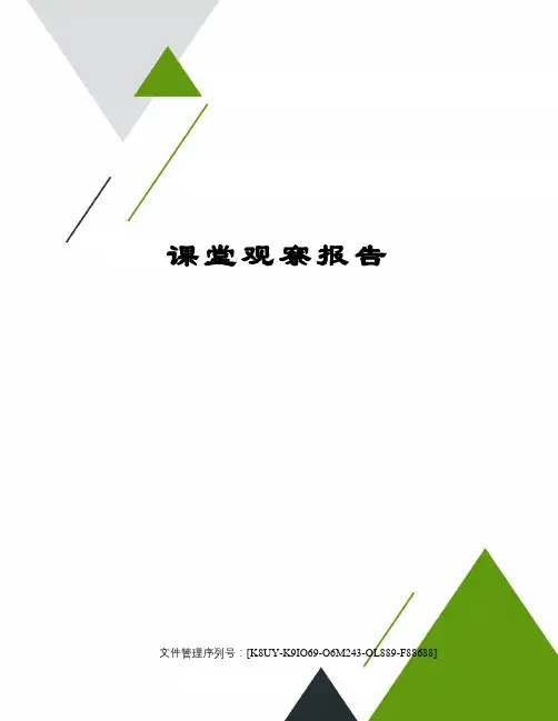 课堂观察报告