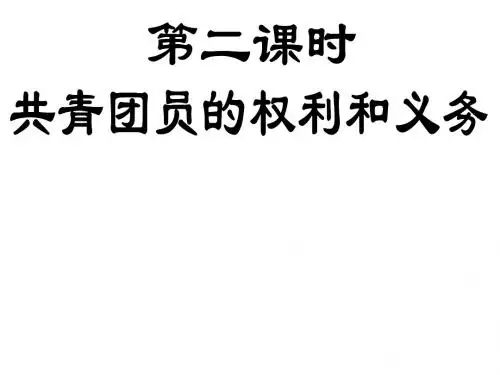 第二课时 团的权利和义务