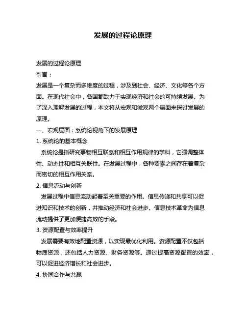发展的过程论原理