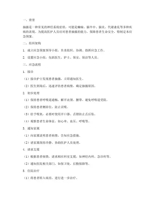 患者抽搐的应急预案