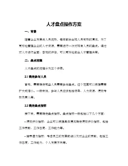 人才盘点操作方案