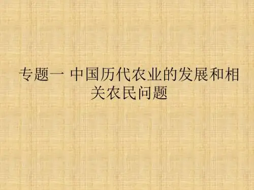 高三历史中国历代农业的发展和相关农民问题名师课件