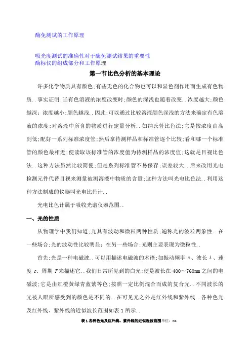 酶标仪的工作原理及基本结构