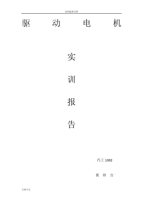电动汽车驱动电机实训报告材料