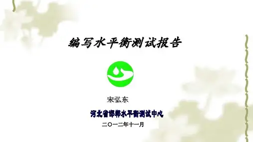 水平衡测试报告编写课件