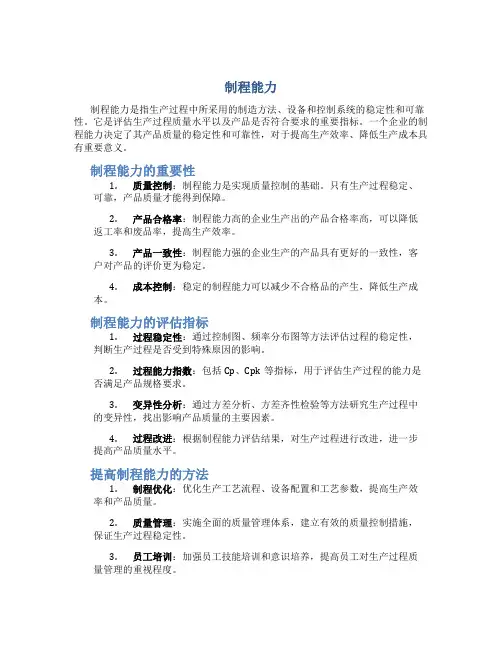 制程能力资料
