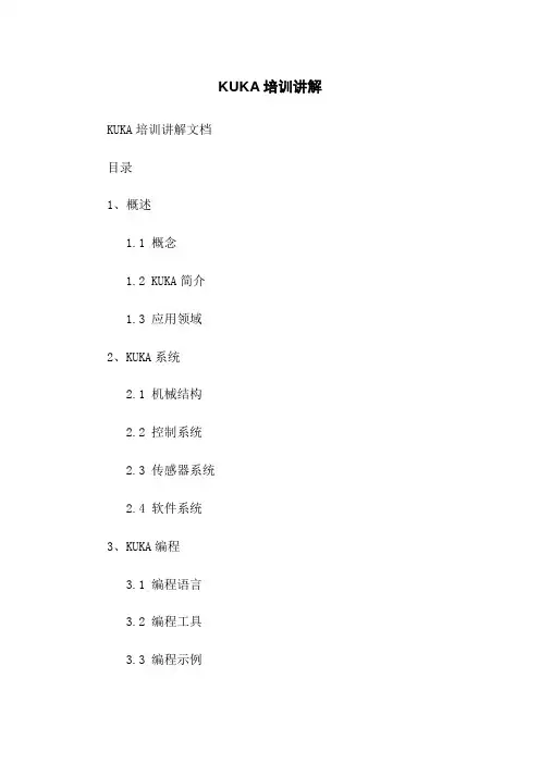 KUKA机器人培训讲解