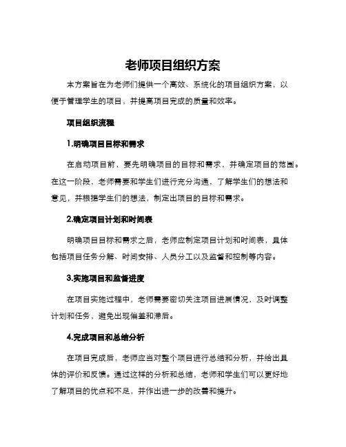 老师项目组织方案