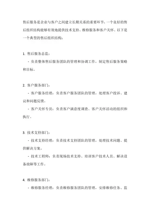 售后组织结构