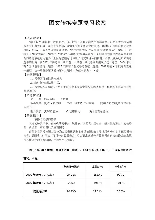 图文转换专题复习教案