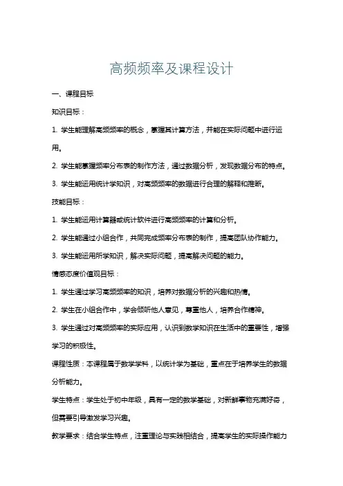 高频频率及课程设计