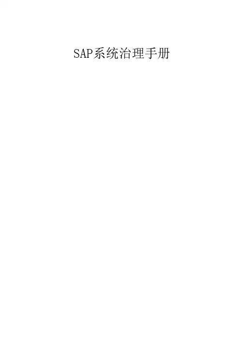 SAP系统管理手册